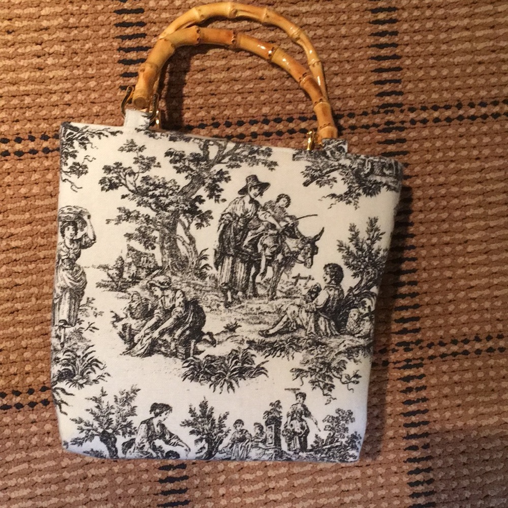 Toile top handle bag